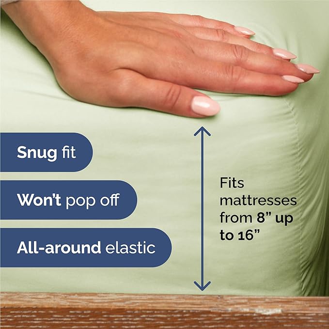 King 6 Piece Sheet Set - Cooling & Breathable Bed Sheets - Hotel Luxury Bed Sheets for Women, Men, Kids & Teens - Bedding with Deep Pockets & Easy Fit - Soft and Wrinkle Free - King Light Sage Sheets