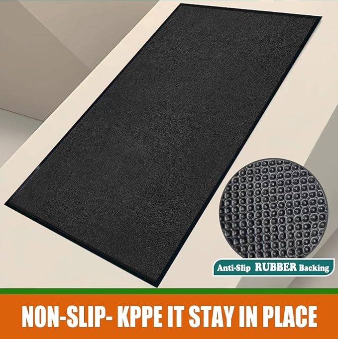 Front Door Mat, 2' x 6' Commercial Floor Mat, Heavy Duty Welcome Mat, Rubber Backing Non Slip Doormat for Entryway