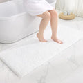 White Bathroom Runner Rug 24x70 Non Slip Fluffy Long Bath Mat for Bathroom Floor Washable Plush Luxury Bath Rug for Tub Absorbent Bathroom Shower Sink Mat Bedside Rug