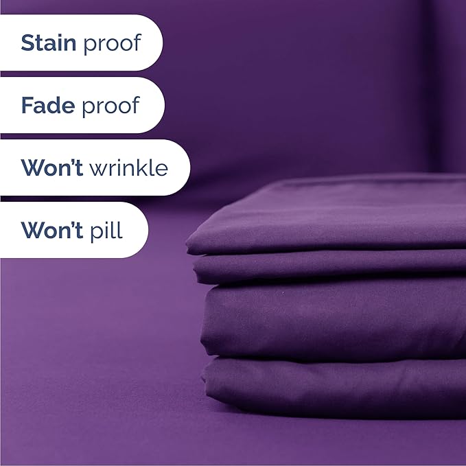 Cal King 6 Piece Sheet Set - Cooling & Breathable Bed Sheets - Hotel Luxury Bed Sheets for Women, Men, Kids & Teens - Bedding w/Deep Pockets & Easy Fit - Soft & Wrinkle Free - Cal King Purple Sheets