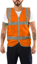 Kolossus Safety Vest For Men - High Visibility Reflective Vest - Chalecos Reflectantes de Seguridad - Yellow - Orange