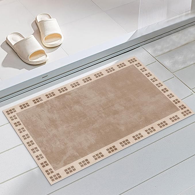 Ultra Thin Door Mat Indoor Entrance, 1/10 in Thin Door Mats for Inside Entry, Non-Slip Rubber Backing Washable Doormat, Fade Resistant, Absorbent, Low Profile Dirt Trapper, 35"X24"