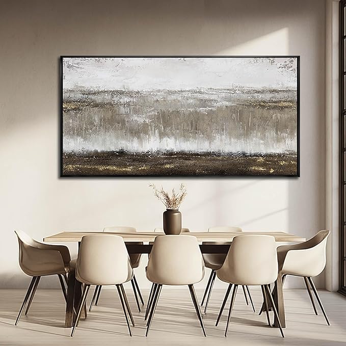 Artexist Neutral Wood Wall Decor Abstract Wall Art Contemporary Canvas Prints 29"x58" Large Posters for Living Room Kitchen Pictures