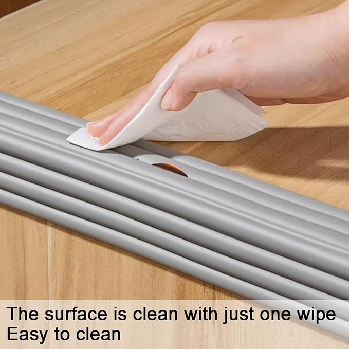 Proof Edges Corner Protector, 2pcs 78.7in/200cm Furniture Safety Bumpers Guard Padding, Soft NBR Rubber Foam Adhesive Cushion, Fireplace Cabinets Table Desk Edges & Sharp Corners (Gray)