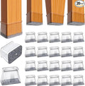 BUMACO Chair Leg Floor Protectors Rectangle Chair Leg Protectors for Hardwood Floors Silicone Pads Covers to Protect Floors(Clear-20 Pcs, Rectangle L Fit (Perimeter: 5"~5-7/8")