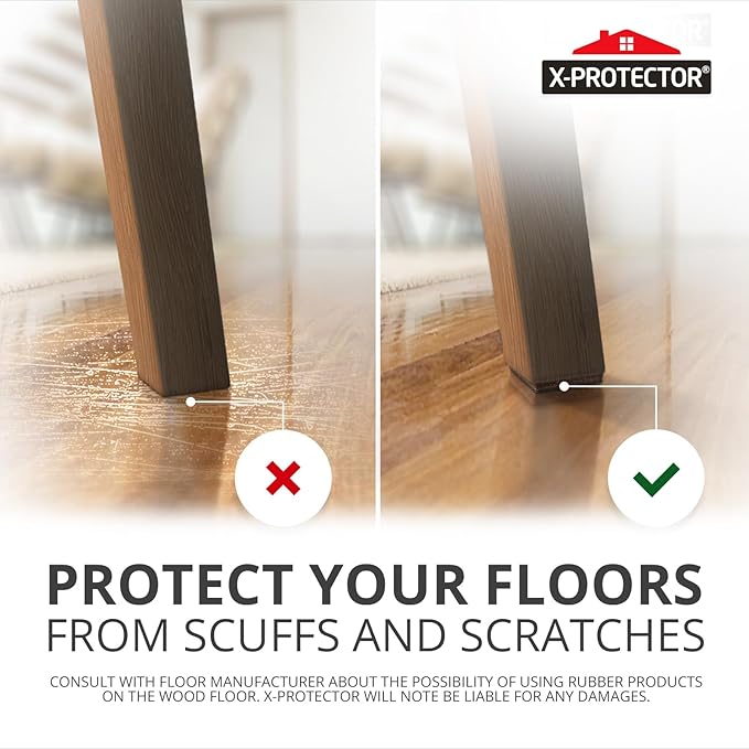 X-PROTECTOR Non Slip Furniture Pads – 24 pcs Premium Furniture Grippers 2"! Best SelfAdhesive Rubber Feet Furniture Feet – Ideal Non Skid Furniture Pad Floor Protectors – Keep Furniture in Place!