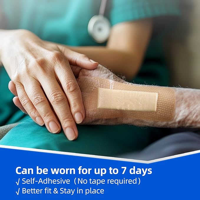 10 Pcs Silicone Foam Dressing 2" x 5" - Ultra Soft Waterproof Silicone Bandages with Adhesive Border, Highly Absorbent Foam Dressing for Bed Sores, Leg Ulcers
