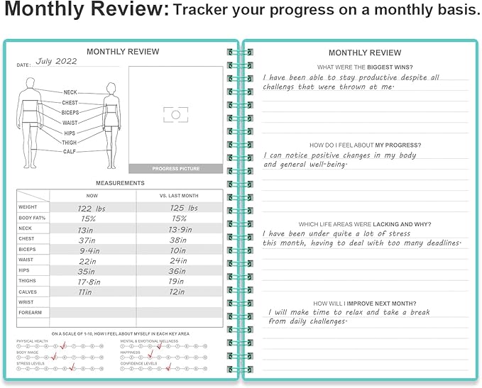 Weekly Meal Planner - A5 Weekly & Daily Meal Prep Journal with Shopping and Grocery Lists for Menu Planning, 93 Sheets/186 Pages Healthy Diet & Weight Loss Tracking, Undated, 52 Weeks, Lasts 1 Year,