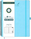 BEZEND Monthly Planner 2025-2026, Large Size, 2 Year Monthly Calendar 8.5" x 11" - 120 GSM Thick Paper - Spiral Planner with Pockets, Tabs, Calendar with Note Sections, Pen Loop, Softcover - Sky Blue