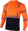 VENDACE Safety Reflective High Visibility Long Sleeve Shirts ANSI Class 3 Hi Vis Construction Work T Shirts for Men