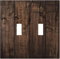 Rustic Brown Wood Plank Vintage Wooden Texture Print Decorative Switch Plates 2 Gang Double Toggle Outlet Light Switch Cover Wall Plate Electrical Faceplate for Farmhouse Home Decor
