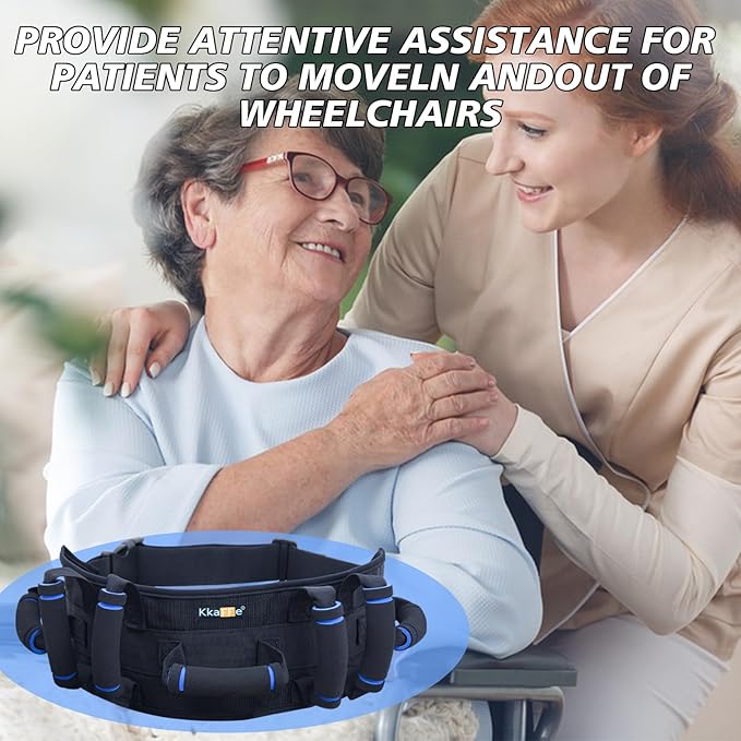 Gate Belt for Elderly with 7 Handles,Gait Belts Transfer Belt for Seniors, Adjustable Lift Belts for Elderly (27-45 inches) Quick Release Gait Belt，Patient Transfer Belt for Disabled