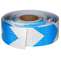 Blue and White Reflective Tape Outdoor Waterproof 3 inch X 166 feet, High Visibility Hazard Conspicuity Industrial Marking Tape