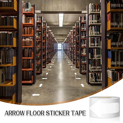 Arrow Floor Marking Sticker Sign - 200 PCS White Decal Tape 2"4"