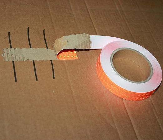 Industrial Reflective Tape Orange Outdoor Waterproof 1 inch, High Visibility Hazard Conspicuity Safety Marking Tape (66 feet)