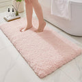 Bathroom Rugs 70x24, Ultra Thick Shaggy Soft Microfiber Absorbent Bath Rug, High Density Foam Latex Non Slip Backing, Machine Washable Bath Mats for Bathroom Floor & Sink, Pink