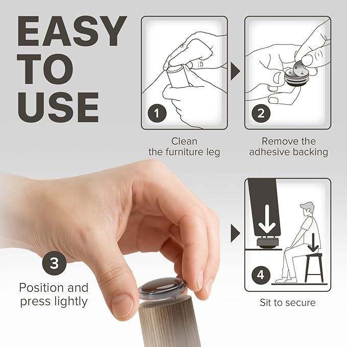 X-Protector Chair Glides - 16 PCS 1" - Premium Furniture Glides with Prongs - Brown Chair Leg Floor Protectors - Slide Objects Effortlessly with Furniture Sliders for Hardwood Floors!