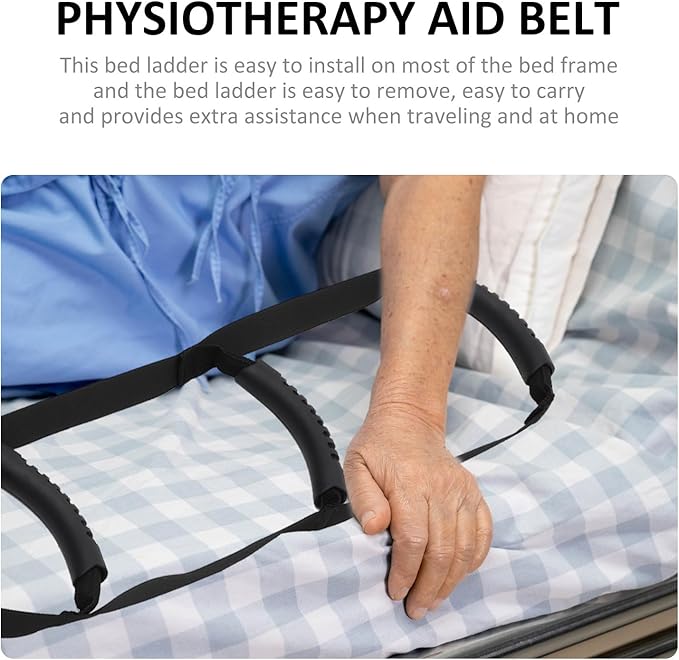 Adjustable Elderly Bed Ladder Pull Up Strap with Four-Layer Strength for Disabled and Seniors, Support Belt for Bed Mobility and Stand-Up Aid