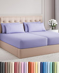 Split King 7 Piece Sheet Set - Cooling and Breathable Bed Sheets - Hotel Luxury Bed Sheets for Women, Men, Kids & Teens - Deep Pockets - Easy Fit - Soft and Wrinkle Free - Split King Lavender Sheets