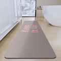 Bath Mat - Super Absorbent Non Slip Quick Dry Thin Rubber Mats for Bathroom Floor, Fit Under Door, Shower Rug for Bathtub, Beige
