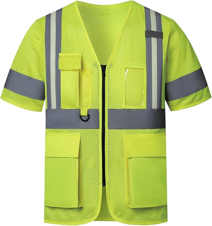 A-SAFETY High vis Reflective Mesh safety Vest ANSI Class 3