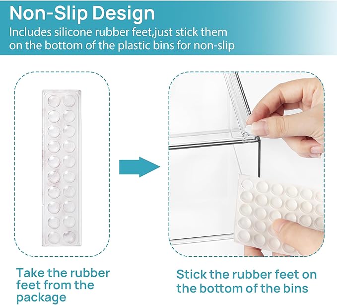 Vtopmart 2 Pack Small Clear Stackable Storage Drawers,Acrylic Bathroom Makeup Organizer,Plastic Storage Bins For Vanity, Undersink, Kitchen Cabinets, Pantry, Home Organization
