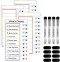 4 Pcs Chore Chart for Kids: Dry Erase My Chores Slider Chart, Magnetic Visual Schedule for Fridge, Kids Daily Checklist - ADHD Tools: to Do List and Routine Chart for Multiple Kids (Rainbow 4-Pack)