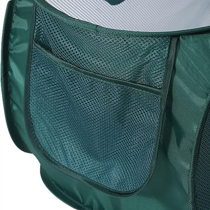 4 Piece Popup Mesh Laundry Basket Durable Handles Collapsible Laundry Baskets Folding Clothes Pastic Hamper for Laundry Room College Dorm (Green)