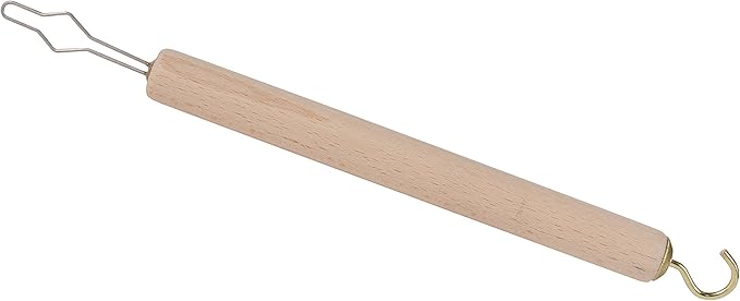 DMI Dressing Stick, Button Hook and Zipper Pull, Durable Wood Handle, Dressing Aid for Limited Mobility