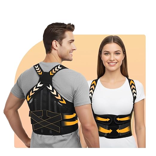 BigRose Posture Corrector for Women and Men, X Power Support Belt for Back Pain Relief with Adjustable Shoulder Straightener, Upper Lower Lumbar Neck Support, Comfortable Back Brace, Large