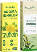 Herbal Diffuser with Extracts of Mullein, Thyme & Mint + Air Inhaler with Mullein Essential Oils, Nicotine-Free Smokeless – 2 Pcs | Reduce Cravings & Fatigue, Lung Comfort & Breathing Support