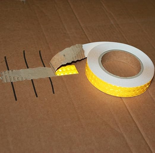 Yellow Reflective Tape Outdoor Waterproof 1 inch, High Visibility Hazard Conspicuity Safety Industrial Marking Tape (66 feet)