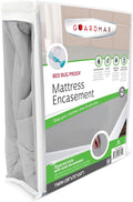 Guardmax Jersey Knitted Twin Zippered Mattress Encasement - Waterproof & Bed Bug Proof Mattress Protector - Comfortable, Soft, and Noiseless Zippered Bedding - Dust Mite Proof (39 x 75 x 10)