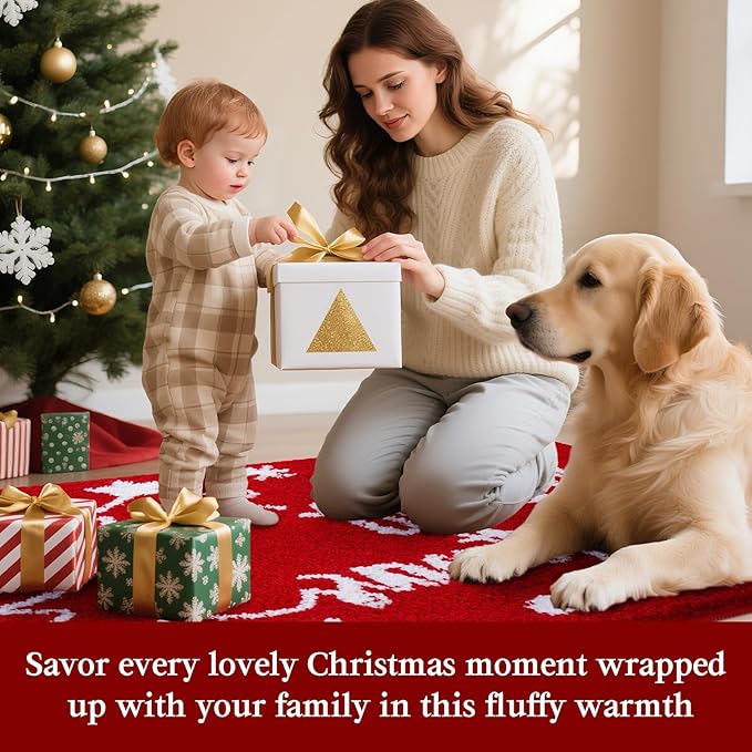 Christmas Bathroom Rug 2 Piece, Extra Soft Absorbent Microfiber Thick Plush Fluffy Bathroom Rugs, Non-Slip Backing, Machine Washable Bath Rugs, Holiday Xmas Decor Indoor Bath Mats, Green, Xmas Letters