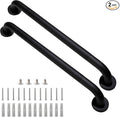 Shower Grab Bar, 2 Pack 24 Inch Black Bathroom Grab Bar, 1.25" Diameter 304 Stainless Steel Anti-Slip Grab Bars for Bathtubs and Showers, Handicap Shower Grab Bar for Seniors Elderly