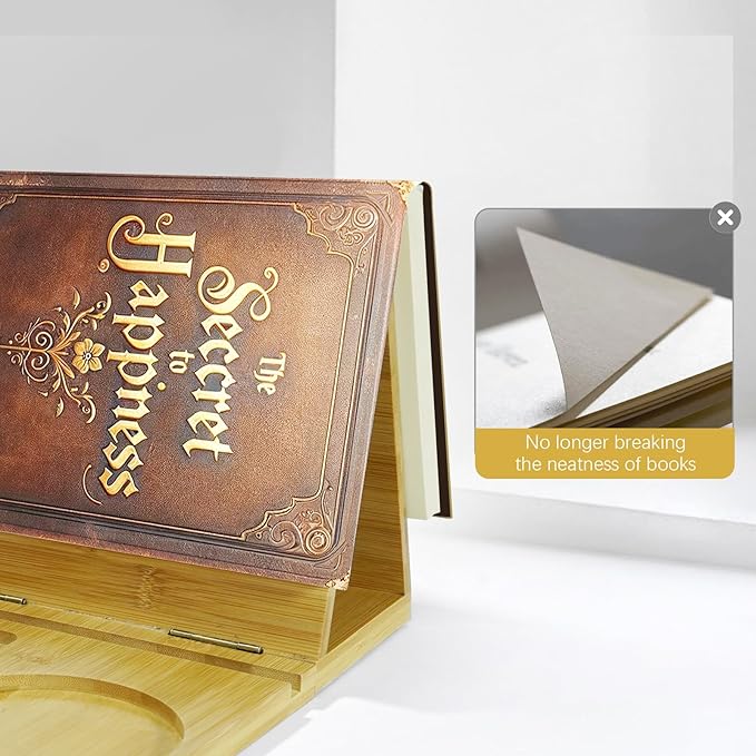 ZenRich Bamboo and Wooden Book Stand Holder for Page Rest, Unique Book Nook Reading Valet with a Cup, Glasses & Pen/Tablet/Kindle Holder. Foldable Bookmark – Ideal for Book Lovers