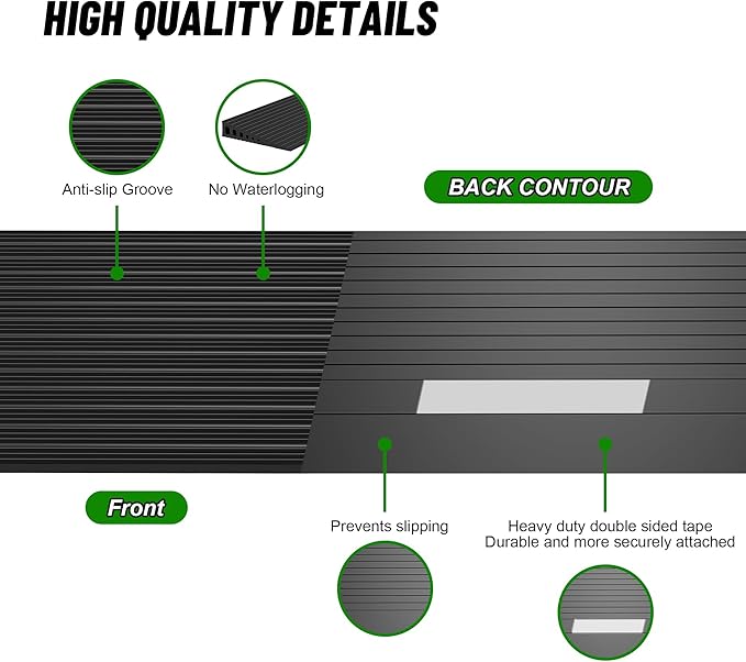 1.6" Rise Threshold Ramps for Doorways, 2000 Lbs Load Capacity, 35.5" Wide Natural Rubber Power Wheelchair Ramp is Adjustable and Cuttable for Doorways, Curb, Sweeper, Power Scooters, Bathroom