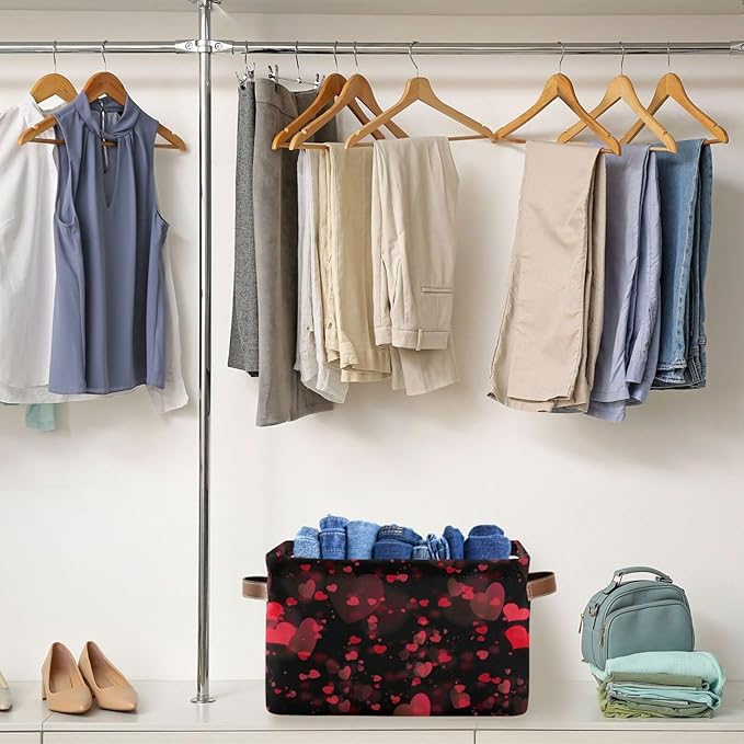 Storage Basket Cube Storage Bins Organizer Bag Collapsible Closet Shelf Baskets with handle for Cloth Book 14.2×10.2×8.3 IN