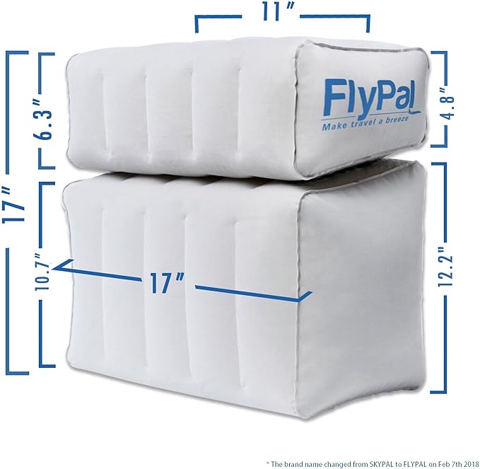 Flypal Inflatable Foot Rest Pillow, Kids Airplane Bed | Adjustable Height Leg Rest for Travel & Office | Improves Comfort & Circulation, Reduces Swelling & Fatigue | Lightweight & Portable