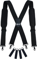 KUNN Tool Belt Suspenders Removable Padded Shoulder Work Suspenders with 4Pcs Attachment Loops,Comfortable and Adjustable