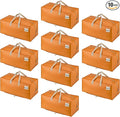 VENO 10 Pack Moving Bags w/Backpack Straps, Heavy Duty, Moving Boxes Alternative, Packing Supplies, Large Storage Totes for Dorm Room Essentials with Zipper (Seasonal Autumn Orange, 10 Pack)