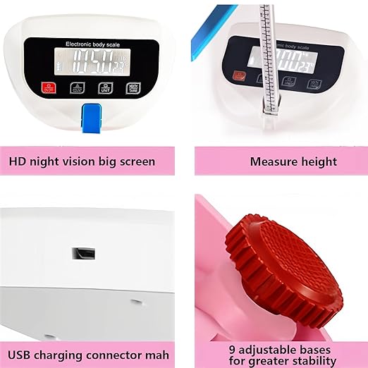 Assist The Elderly in Measuring Weight gain While Standing, with an Electronic Scale with armrests, Suitable for use in clinics, Hospitals, Schools, Nursing Homes (Pink)