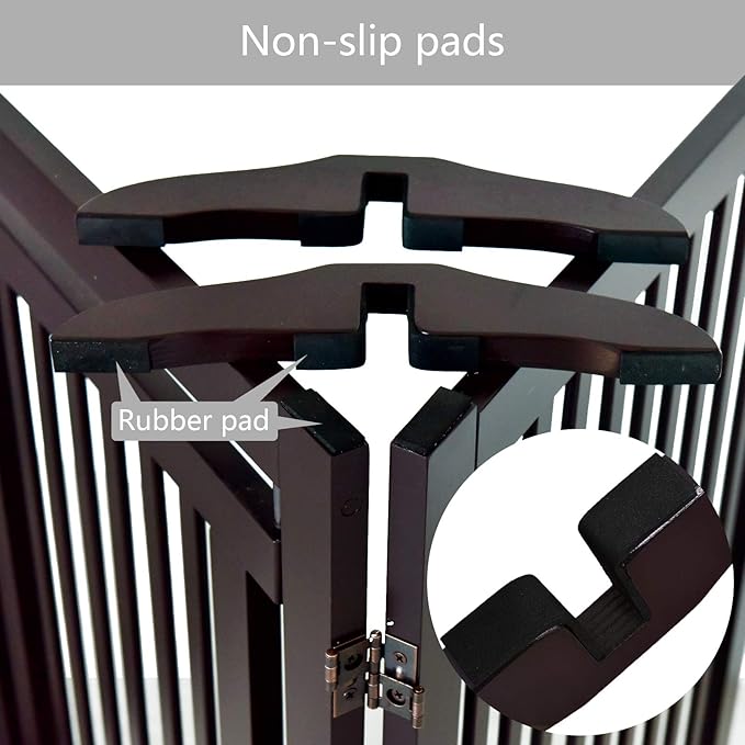 WELLAND Support Feet for 360 Degree Configurable Gate Collection, Espresso, A Pair