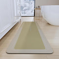 Bath Mat, Bathroom Mat Rugs Super Absorbent Shower Mats Non Slip Quick Dry Thin Rubber Mats for Bathroom Floor Fit Under Door, Shower Rug for Bathtub, Shower, Beige