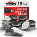 X-Protector Nail On Non Slip Furniture Pads - 16 PCS 1" - Premium Chair Leg Floor Protectors - Black Rubber Feet for Furniture Feet - Ideal Rubber Stoppers Chair Leg Pads to Keep Anything in Place!