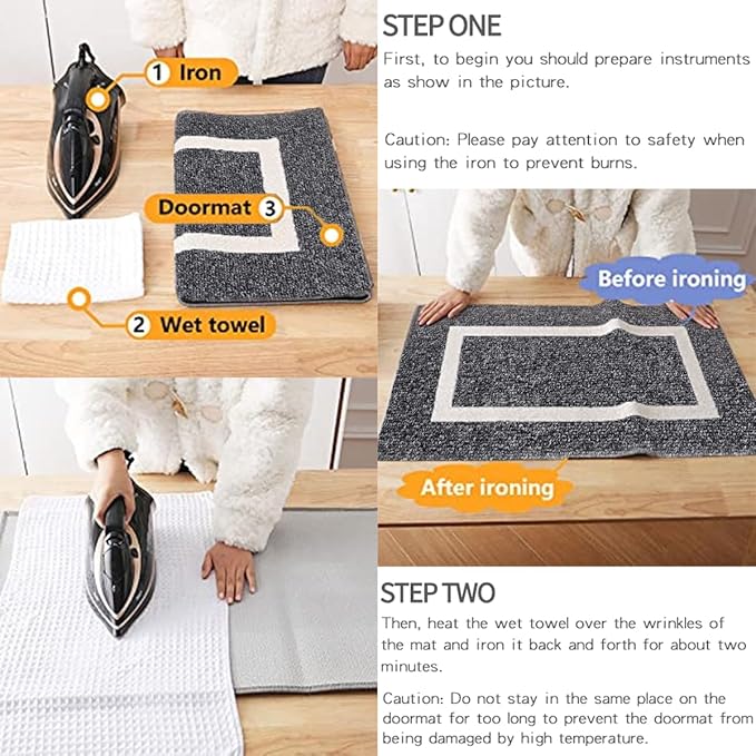 OLANLY Indoor Door Mat, 30x17, Non-Slip Absorbent Resist Dirt Entrance Mat, Washable Low-Profile Inside Entry Doormats for Entryway, Black