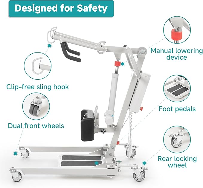 ELENKER Electric Patient Lift, Stand Up Patient Lift -Sit to Stand, Safely Sit, Stand or Transfer with Ease