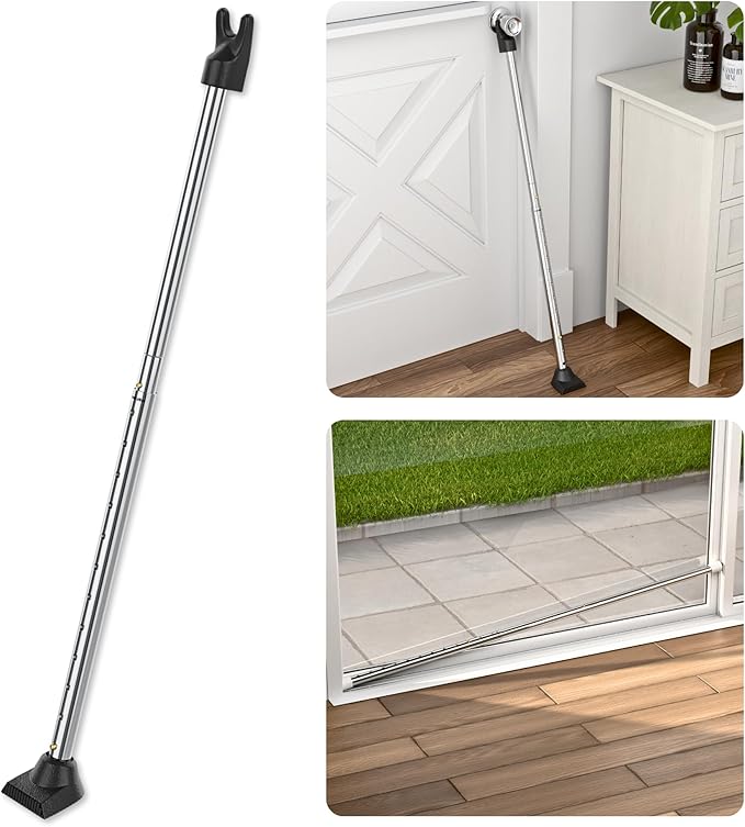 Door Stoppers Security Bar, SECURITYMAN 3 in 1 Adjustable Door Security Bar & Sliding Door Security Bar - Heavy Duty Door Lock Stick Jammer for Apartment, Dorm, Front Door Inside Safety Must Haves