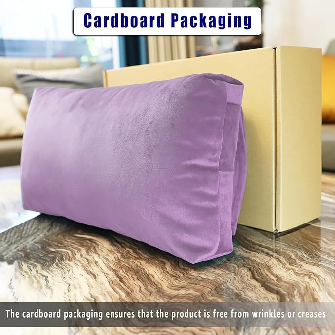 Headrest Pillow with Pearl Cotton Filling - Non-Slip Headrest Cushion with Velvet Cover for Recliners, Sofas and Loveseats (Lavender)