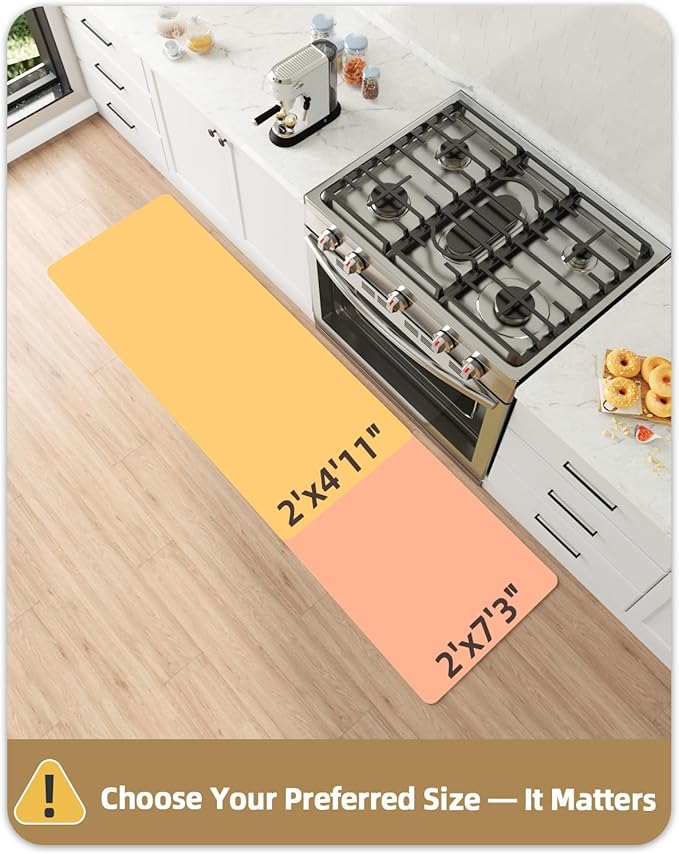 Color&Geometry Floral Kitchen Mat 24"x59", Anti Fatigue Mats for Kitchen Floor, Kitchen Rugs Non Slip, Waterproof & Oil Proof Kitchen Runner for Standing Desk Office, Sink - Grey